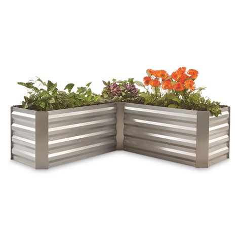 l-shaped galvanized steel planter box|large rectangular galvanized metal planters.